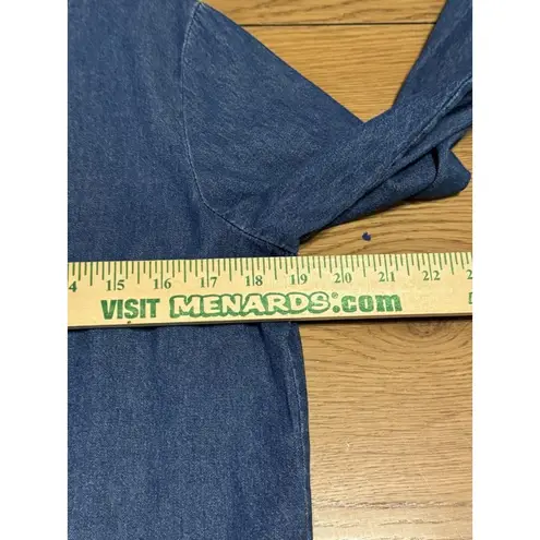 f.l. Malik Denim Style Womens Shirt Size Small Buttons Art To Wear Classic VTG Blue