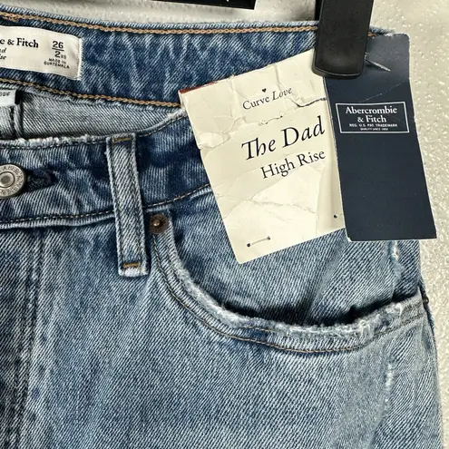 Abercrombie & Fitch NEW  Curve Love The Dad High Rise Jeans Distressed 26/2XS