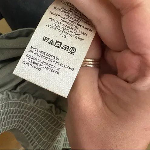 ANTHROPOLOGIE PILCRO Green Canvas Cropped Bomber Jacket Size Medium