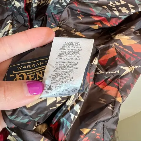 Pendleton Women Bitterroot Reversible Packable Puffer Coat Aztec Brown Red Large