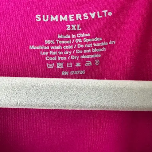 Summersalt Colorblock Dress Sleeveless Casual Tencel Blend Pink Red 2XL