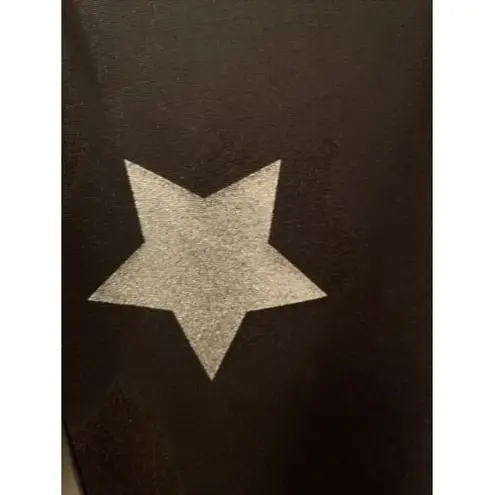 Live Love Dream  Star Print Leggings Black Silver Yoga Workout Women's Size XL
