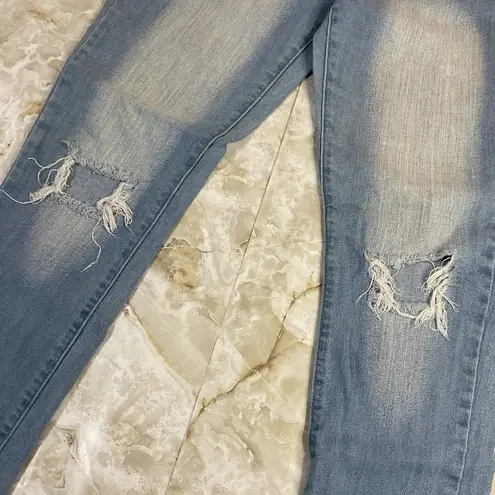V.I.P Jeans Womens Distressed Light Wash Skinny Jeans Size 7 8 Blue