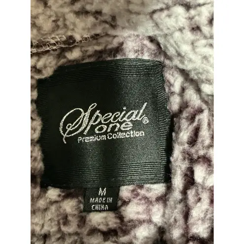 Special One Woman’s Premium Collection Medium Hooded Purple Sherpa Jacket