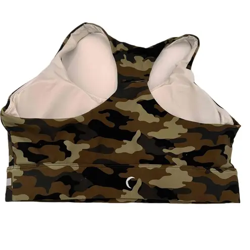 Zyia Active Light Green Camo Reflective Racerback Sports Bra Size Large