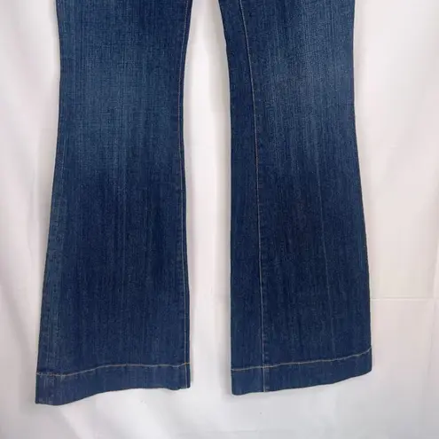 Seven7  Dark Wash Denim Blue Sexy Flare Non Destructed Jeans Size 28