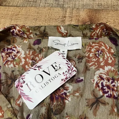 Sweet Lemon | NEW Women's Olive Green Orange Floral Festival Maxi Dress Sz M Size M