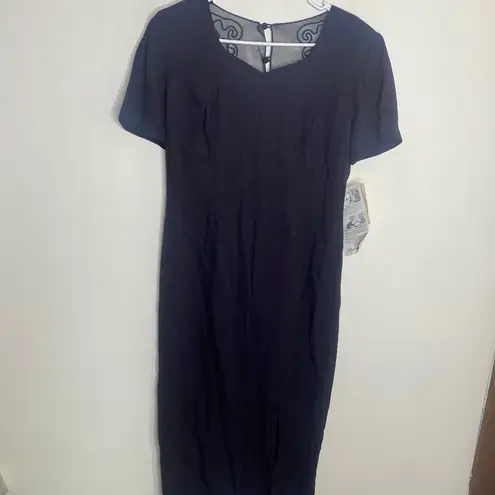 Scarlett Vintage Black Long Dress Mesh Button Back Size 8
