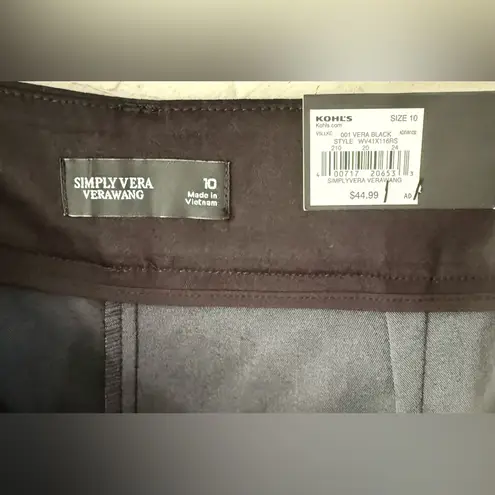 Simply Vera Vera Wang Capri Pants Women Wide Leg Size 10 Black NWT