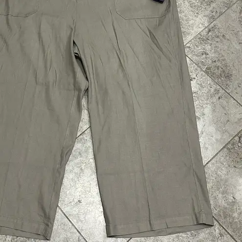 NYDJ High Waisted Wide Leg Cropped Cargo Pant NEW Size 18W Saddlewood