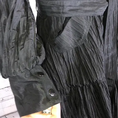 Samuel Dong Black bubble Taffeta Dress/ Coat Size M