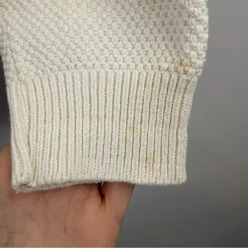 Vintage Sue Hillis Noah's Ark sweater 3D animals ceramic buttons cream M USA Size M