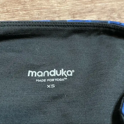 Manduka Sakura Floral Blue Print Capri Legging