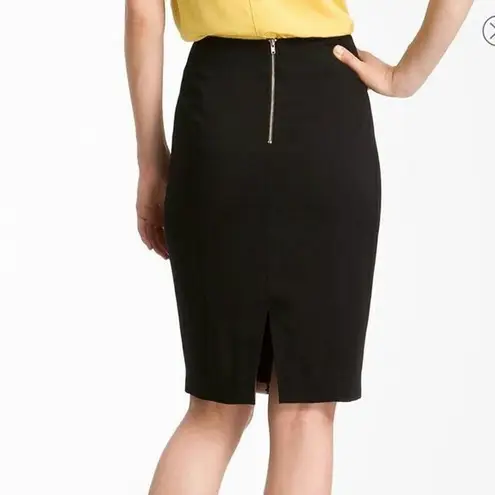 Rachel Roy Pencil Skirt Work Black White Lined Womens Size 6 Tree Branch Print