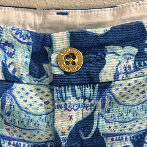 Lilly Pulitzer  00 Elephant Print Jayne Stretch Short Resort Summer Resort Preppy