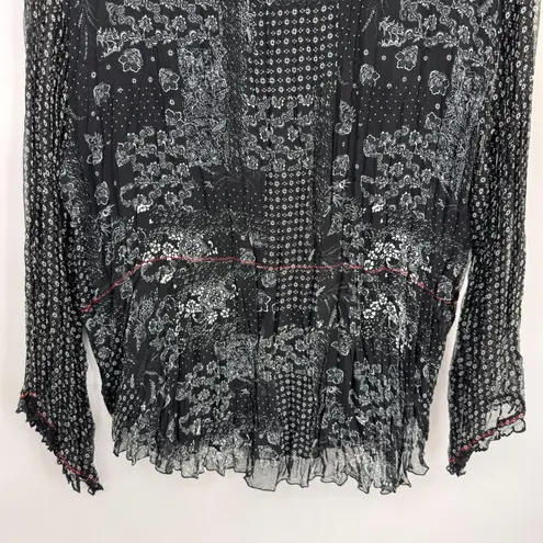 Coldwater Creek Vintage Y2K Top Womens XL Black White Lace Whimsigoth Fairy - Image 16