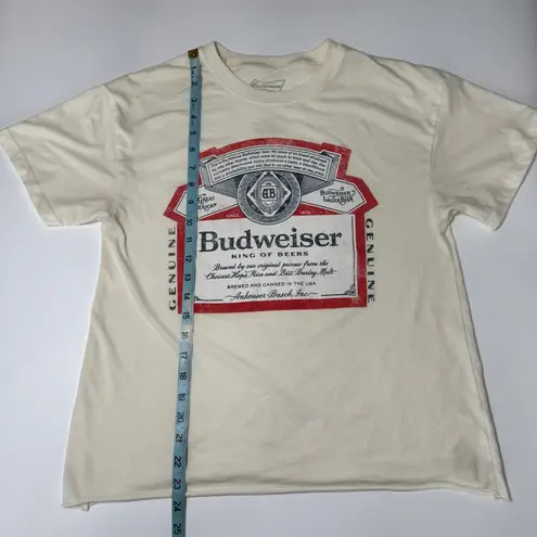 Budweiser Cream Short Sleeve T Shirt Sheer Size Large
