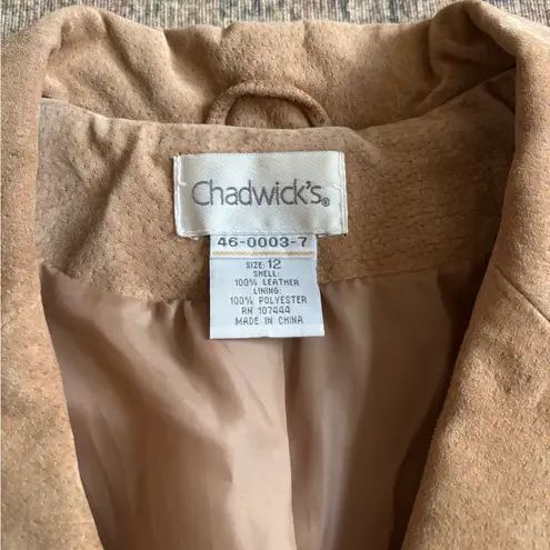 Chadwick's Chadwick’s Tan Suede Leather Blazer Jacket Women’s Size 12