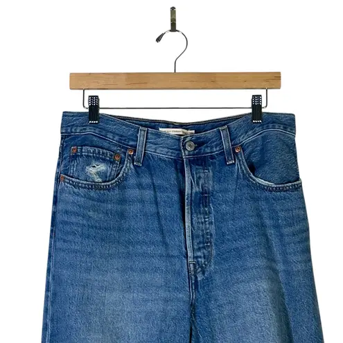 Levi's Levi’s Ribcage Straight Ankle Jeans Womens 30 Medium Wash High Rise Distressed