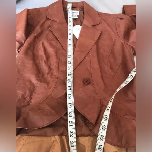 Together 100% Leather Jacket Brown Size 10