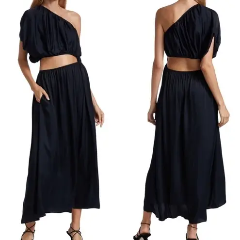 Farm Rio  One-Shoulder Asymmetric Cutout Maxi Dress Large