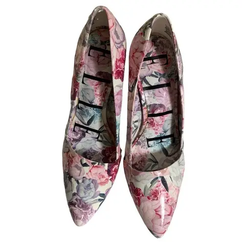 Elle Floral Print Stiletto Pointed Toe Heels Pumps Women's Size 9