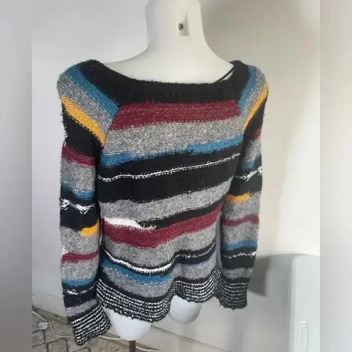 Free People  Montmartre knit‎ multicolor wool blend sweater Size Medium EUC! 0185