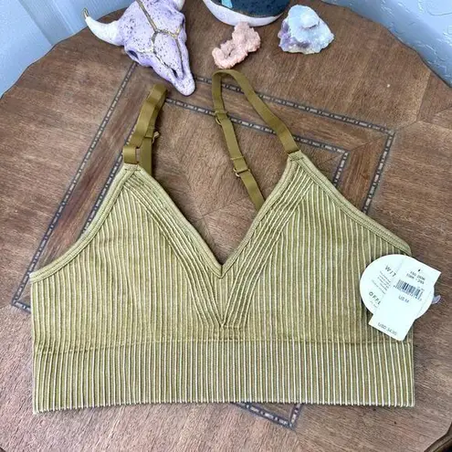 Aerie Offline by  NWT Brown Ribbed Recharge Least Support Triangle Bra Medium