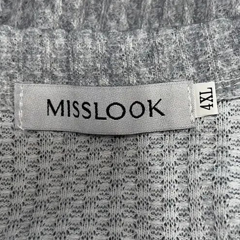 MissLook Gray & White Striped V