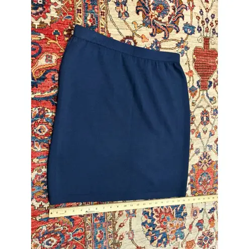 St. John Collection Navy Santana Knit Pencil Skirt Classic Pull-On Size 12
