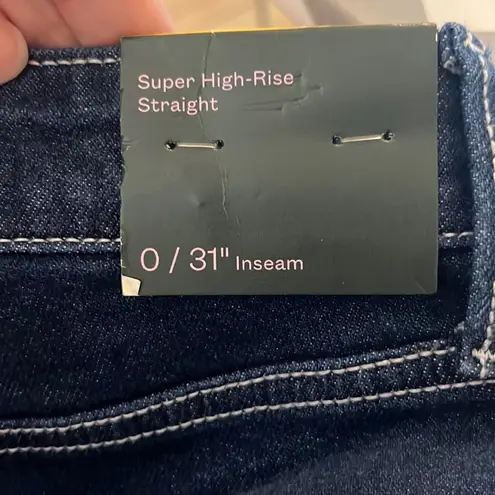 Wild Fable New  Super High Rise Straight Leg Button Fly Blue Jeans Size 0