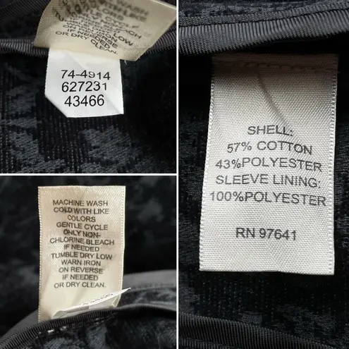 J.Jill Black Floral Damask Velvet Brocade Jacquard Jacket Blazer NWT