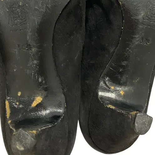 Vintage 80s TOKIO KUMAGAI Paris black suede pumps luxury shoes Made in Italy Sz6 Size 6