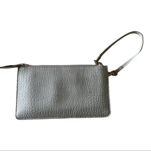 Vash Polaris Flat Wristlet in Cream Croc