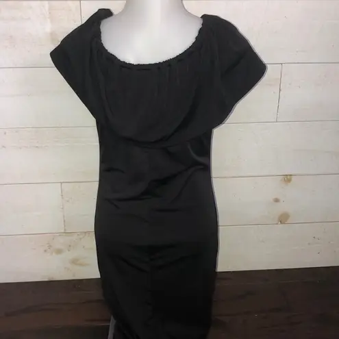 Boutique NEW Black Off The Shoulder Bodycon Midi Dress