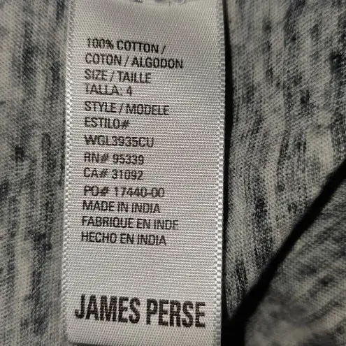James Perse Standard  Womens Heathered Gray Long Sleeve‎ Henley Top 4 XL