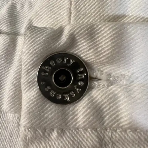 Theyskens Theory White Posy Crop Cuff Skinny Jean Women's Size 30