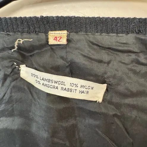 VTG Beaded Cardigan Womens PL Elegant Lambs Will & Angora Black