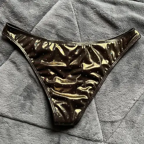 Dippin' Daisy's Dippin’ Daisy’s Metallic Gold Nox Cheeky Low-Rise Bikini Bottoms NEW