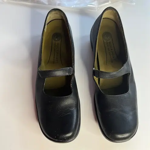 Rockport Mary Janes Women Size Black Leather Comfort Shoes Kinetic Air Size 9