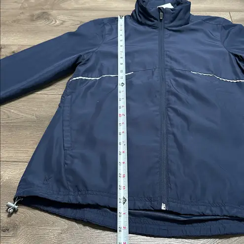 Kate Lord Full Zip Windbreaker Golf Jacket Refective Navy Blue Size Small