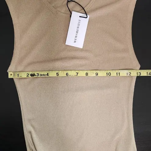 We Wore What Light Brown Bodysuit NWT Medium Muscle Bodysuit