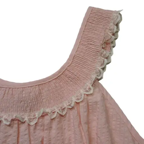 Christy Dawn NWT The Goldie in Petal Lace Seersucker Striped Maxi Dress L