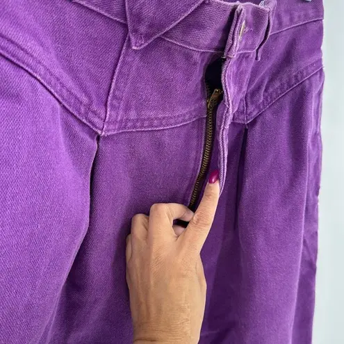 Wrangler Vintage  high waisted pleated denim purple jeans 80s western size 11