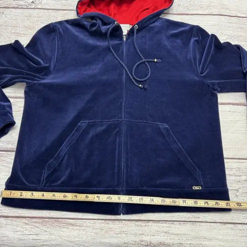 St. John Sport by Marie Gray Navy Blue Velour Zip Hoodie Women’s Size Large