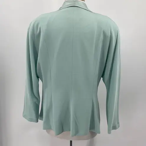 Vintage Daymor Couture Beaded Blazer Lady Jacket Single Button Pastel Mint 16 Green
