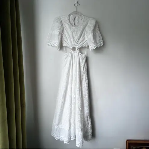 Petal and Pup Merletto White Cut Out Maxi Dress S