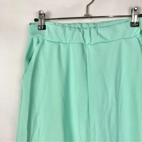Boutique Parisian Aqua Blue Tapered Tie Leg Soft Pants 10