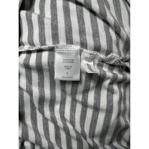 NY & Company Striped Hooded Maxi Dress with Drawstring V