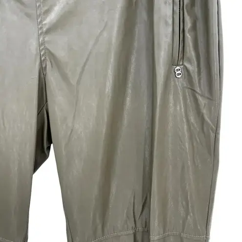 Ottod'Ame Military Green Faux Leather Jogger Pants Size 46 / US 10